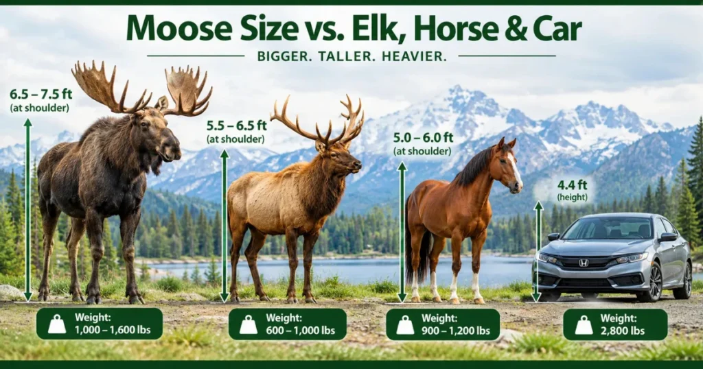 moose-size-vs-elk-vs-horse-vs-car